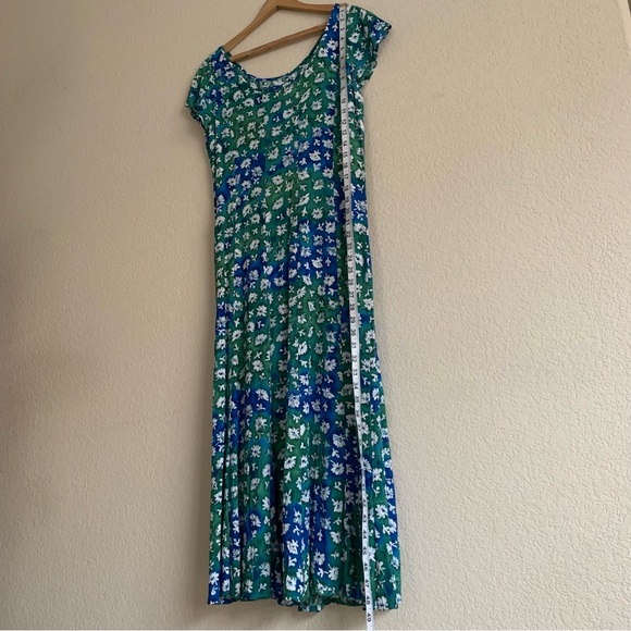 Jams World Vintage W348 Floral Maxi Dress Size Small Short Sleeve Boat Neck - Picture 5 of 12